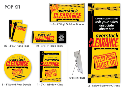 Overstock Clearance In-Store Signage Kit