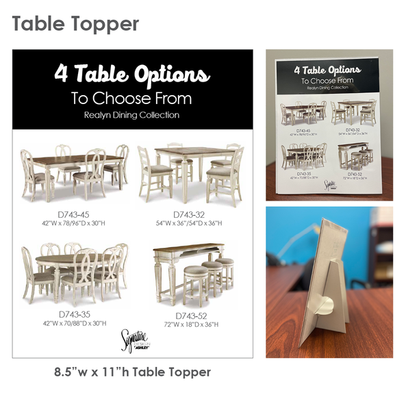 Casegoods Signage Table Toppers